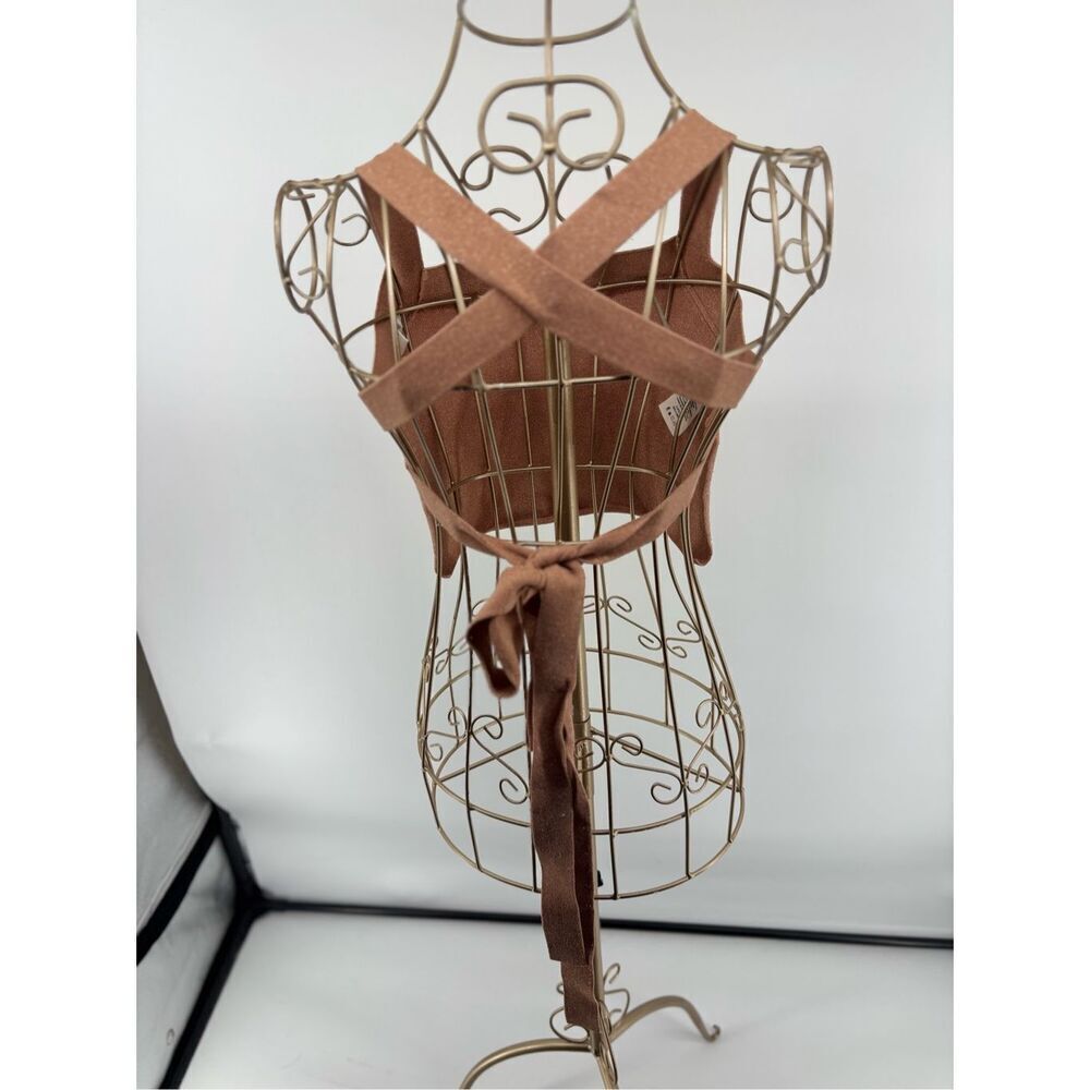 Wilfred Aritzia Cayenne Knit Strappy Halter Crop Top S Rose Gold - Picture 8 of 8